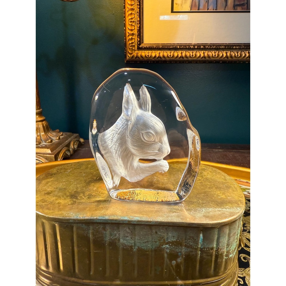 Vintage Cristal d'Arques Squirrel Paperweight – French Lead‎ Crystal Animal